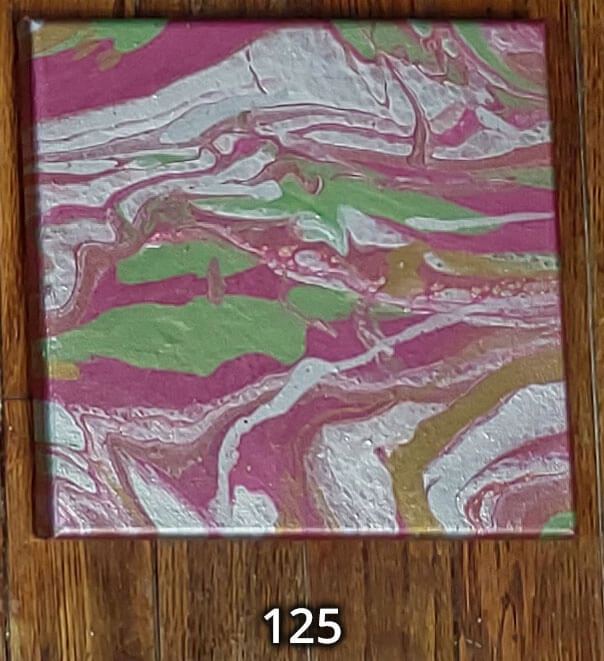 An 8x8 paint pour piece